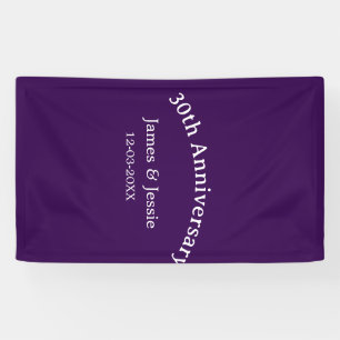 30. Hochzeitstag Name Datum lila einfach  Banner