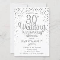 30. Hochzeitstag - Silber & Weiß