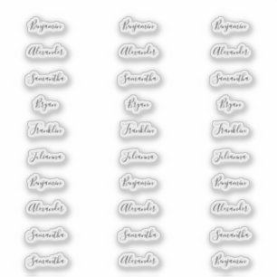 30 individuelle Gästennamen mit einer Breite von w Aufkleber