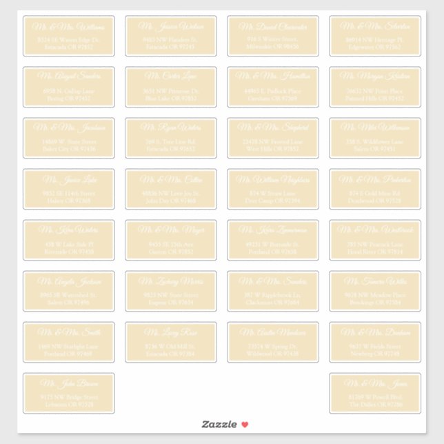 30 individuelle Hochzeitsgast-Adressetiketten  Aufkleber (Blatt)
