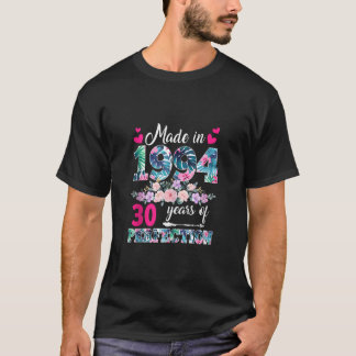 30 Jahre alt Geboren im Jahr 1994 florale 30. Gebu T-Shirt
