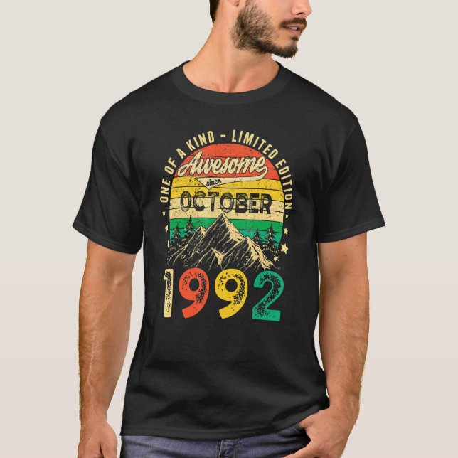 30 Jahre alt Phantastisch seit Oktober 1992 30. Ge T-Shirt (Vorderseite)