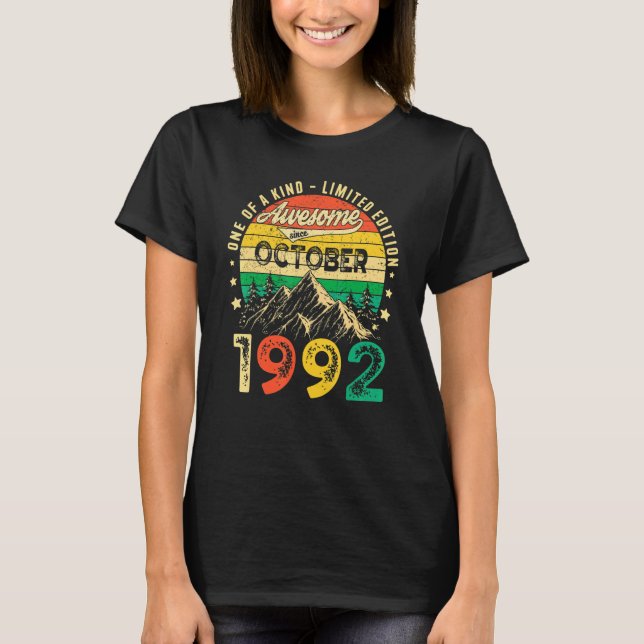 30 Jahre alt Phantastisch seit Oktober 1992 30. Ge T-Shirt (Vorderseite)