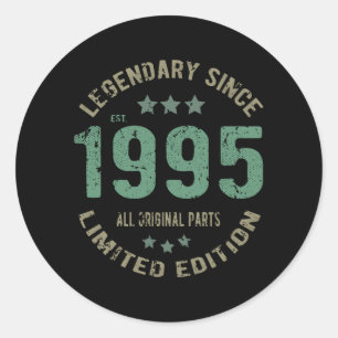 30 Jahre alt Tag 1995 Legende seit 30. Geburtstag Runder Aufkleber