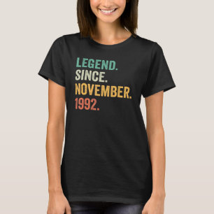 30 Jahre alte Legende seit November 1992 30. Gebur T-Shirt