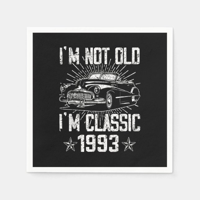 30 Jahre alter klassischer Wagen 1993 limitierte A Serviette (Vorderseite)