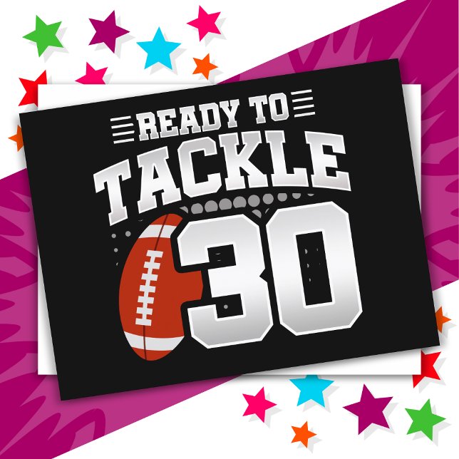 30 Jahre altes Tackle Football Party 30. Geburtsta Postkarte (Von Creator hochgeladen)