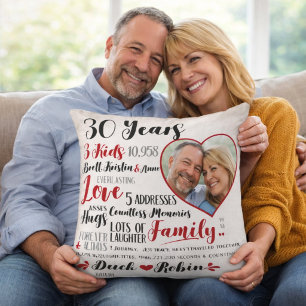 30 Jahre Jubiläum Personalisiertes Paar Foto Kissen