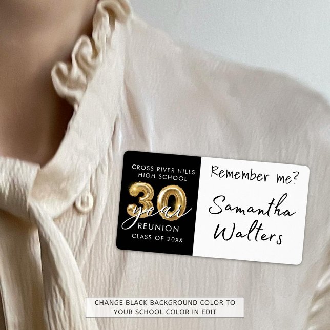 30 Jahre Klasse Wiedersehen Name Tag Erinnern (Von Creator hochgeladen)
