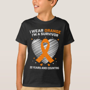 30 Jahre Leukämie Überlebenspenden Orangenkrebs fr T-Shirt