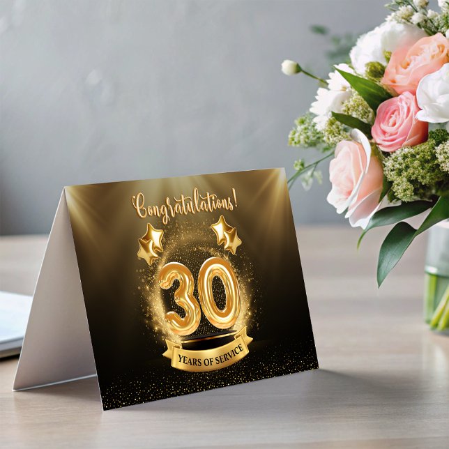 30 Jahre Mitarbeitermeilenkarte Jubiläumsfalte Einladung (30 Years Employee Milestone Anniversary Fold Card)