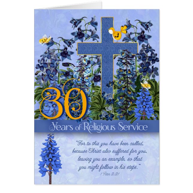 30 Jahre religiöser Dienst Larkspur-Schrift (Vorne)