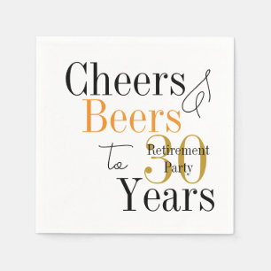 30 Jahre Ruhestand Cheers Beers Minimal Party Serviette