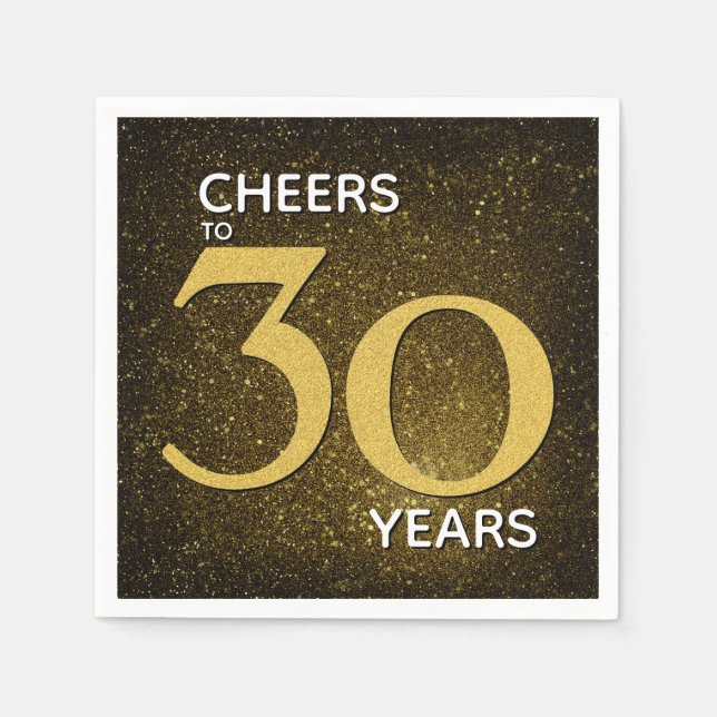 30 Jahre Schwarzes Gold 30. Geburtstag Serviette (Vorderseite)