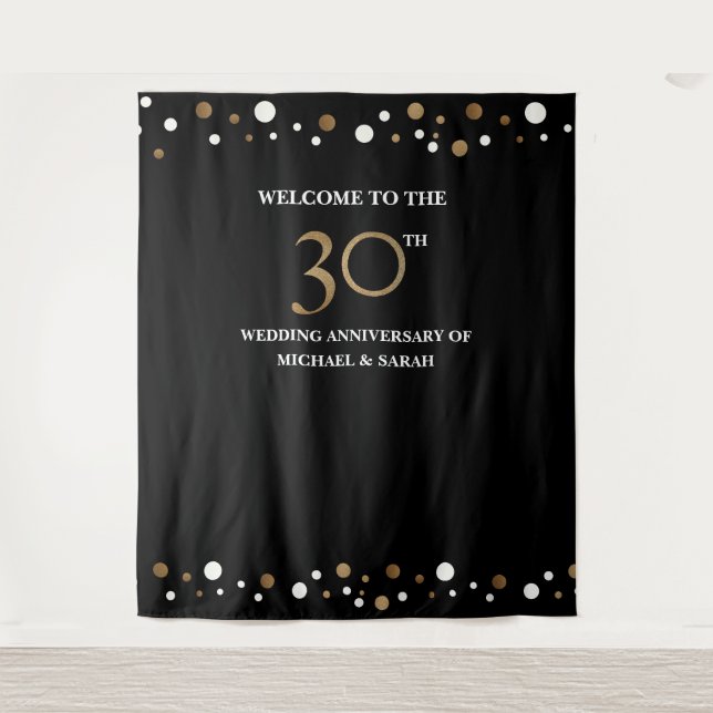30. Jubiläum Foto Hintergrund Wandteppich (Vorderseite)