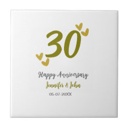 30. Jubiläum goldgraues Hochzeitspaar Fliese