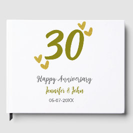 30. Jubiläum goldgraues Hochzeitspaar Gästebuch