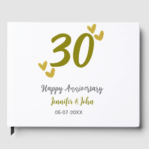 30. Jubiläum goldgraues Hochzeitspaar Gästebuch