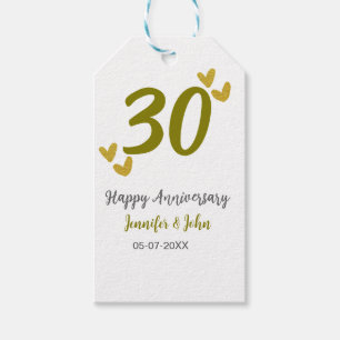 30. Jubiläum goldgraues Hochzeitspaar Geschenkanhänger