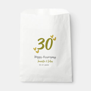 30. Jubiläum goldgraues Hochzeitspaar Geschenktütchen
