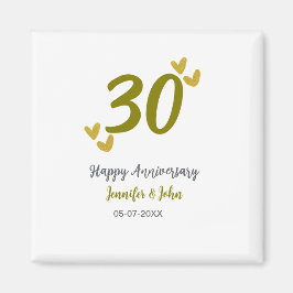 30. Jubiläum goldgraues Hochzeitspaar Magnet