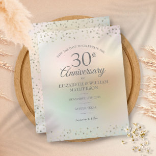 30. Jubiläum Hört Confetti Save the Date Ankündigungspostkarte