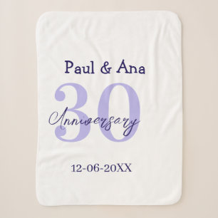 30. Jubiläum lila fett gedruckter Name einfach neu Sherpadecke