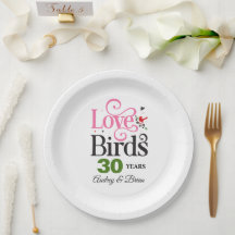 30. Jubiläum Love Birds Personalisiert