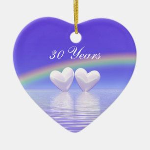 30. Jubiläum Pearl Hearts Keramikornament