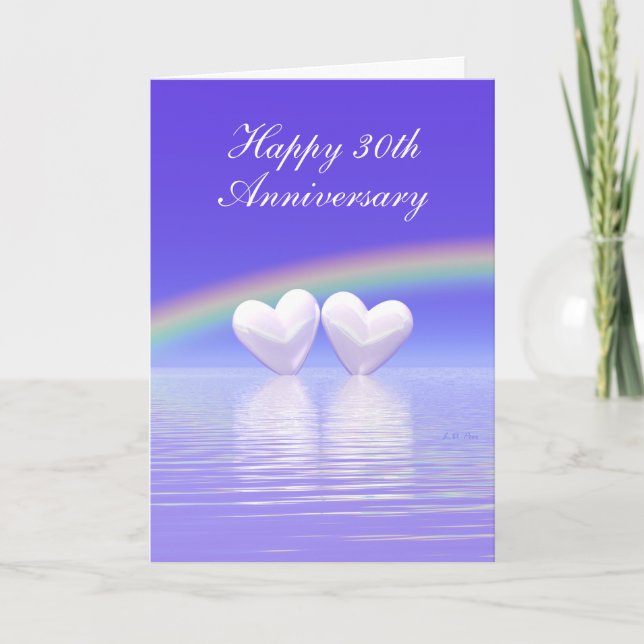 30. Jubiläum Pearl Hearts (Tall) Karte (Vorderseite)