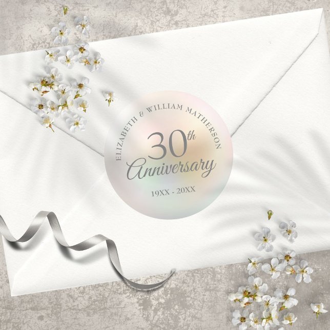 30. Jubiläum Perle Runder Aufkleber (30th Anniversary Pearl Classic Round Sticker)