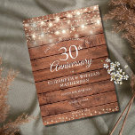30. Jubiläum String Lights Wood Save the Date Ankündigungspostkarte<br><div class="desc">Mit hübschen Saitenlichtern und zarter Liebe sorgen die Herzen für Konfetti auf rustikalem Holzfußboden. Personalisieren Sie mit Ihrem besonderen dreißigjährigen Perljubiläum Save the Date Informationen in schicken Schriften. Entwickelt von Thisisnotme©</div>