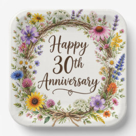 30. Jubiläums-Papierteller, Dreißigster Hochzeitst Pappteller