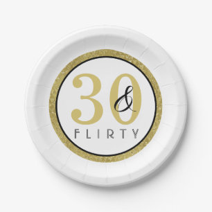 30 & Kokett Gold Black 30. Geburtstag Party Pappteller