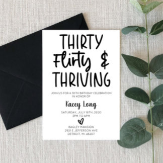 30, Kokett, und dreissig, 30. Geburtstag Party Einladung