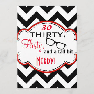 30, Kokett und Nerdy Birthday Einladung