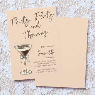30 Kokett und Thriving Martini 30. Geburtstag Einladung
