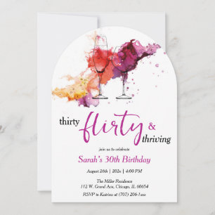 30, Kokett & wohltuend zum Geburtstag Einladung