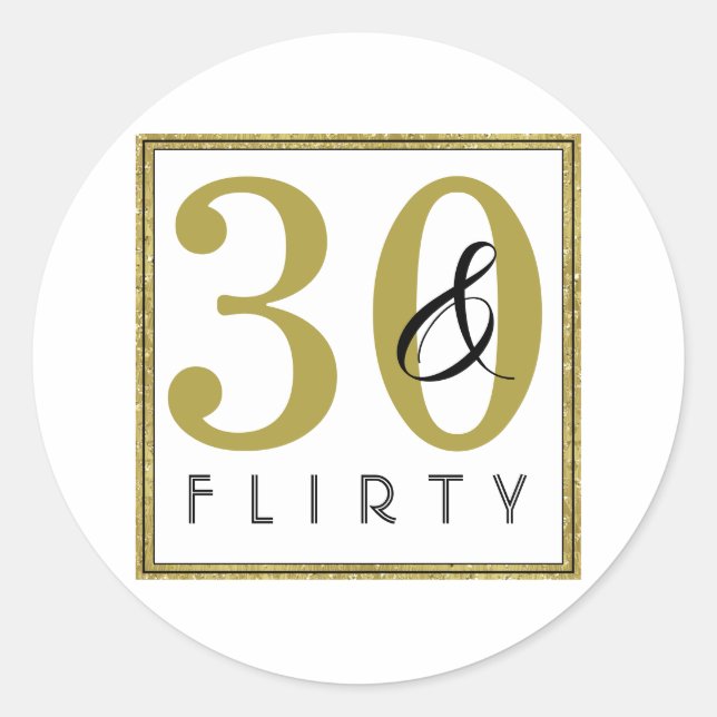 30 & Kokettes 30. Geburtstag Party Runder Aufkleber (Vorderseite)