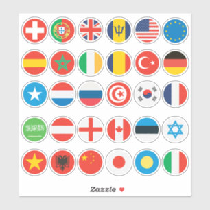 30 Länderflaggendesign der USA, Deutschland & meh Aufkleber
