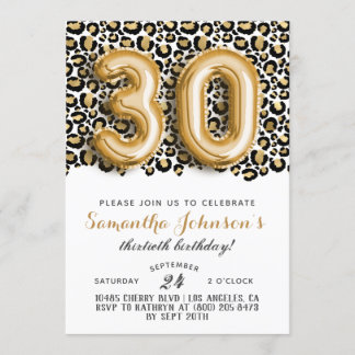 30. Leopard Fabulous Glam Birthday Einladung