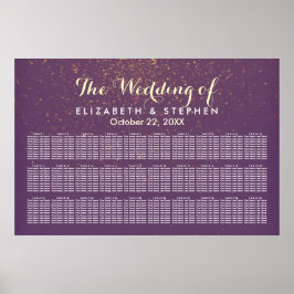 30 Lila Gold Glitzer Hochzeitskarte Poster