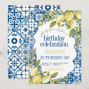 30. mediterrane italienische Lemon Geburtstag Einladung