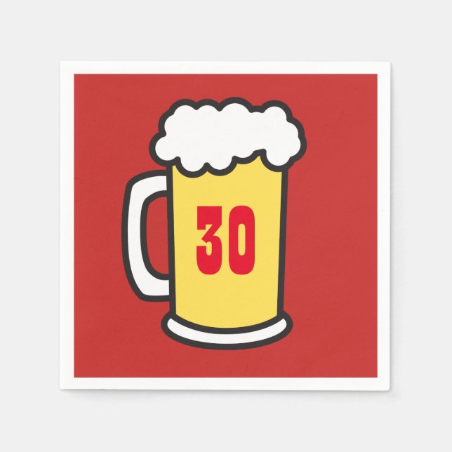 30. Meilenstein Geburtstagsparty Beer Napkins Serviette (Vorderseite)