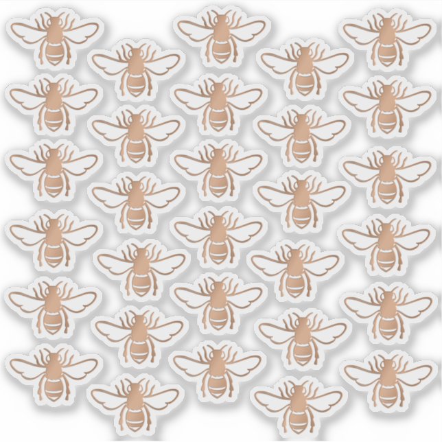 30 Metallische Kupfer-Honigbienen im Stile eines E Aufkleber (Vorderseite)