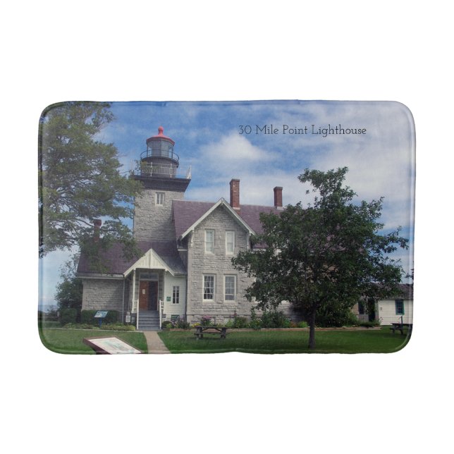 30 Mile Point Lighthouse bathmat Badematte (Vorderseite)