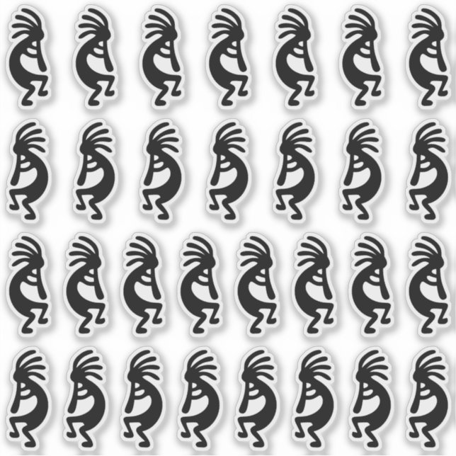 30 Moderne Black Kokopelli Formen Aufkleber (Vorderseite)