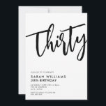 30 moderne Schwarz und Weiß 30. Geburtstag Einladung<br><div class="desc">30 Moderne Schwarz und Weiß 30. Geburtstag Einladung</div>