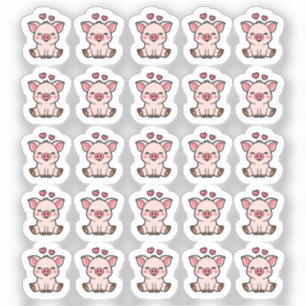 30 Niedliche Piggy Bank Aufkleber