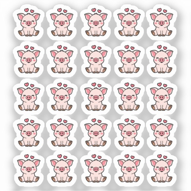 30 Niedliche Piggy Bank Aufkleber (Vorderseite)